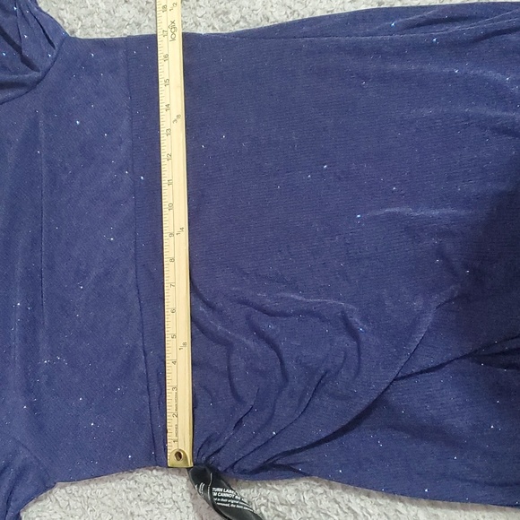 JS Collections Women's Purple Violeta Metallic Gathered Cocktail Midi Dress - Picture 10 of 15